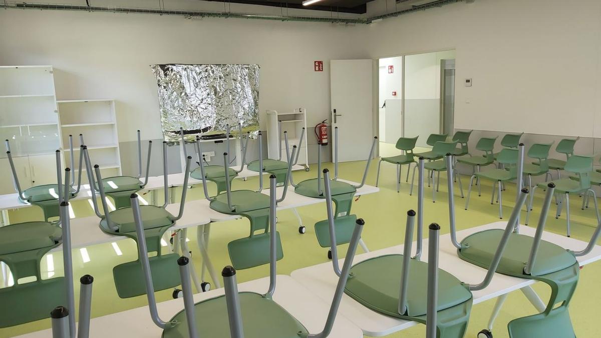 Una de les aules del nou edifici universitari de la FUB4, abans d’estrenar-se