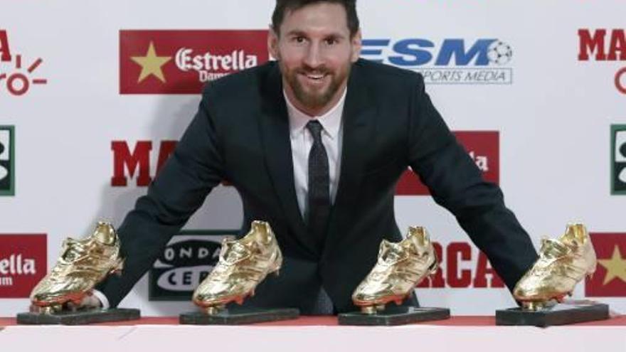 Leo Messi, amb les quatre Botes d&#039;Or aconseguides fins ara