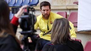 Leo Messi, durante la grabación de ’100x100 Tito’. 