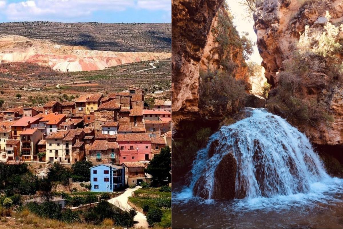 El pequeño pueblo de Teruel con preciosas cascadas y huellas de dinosaurio gigantes