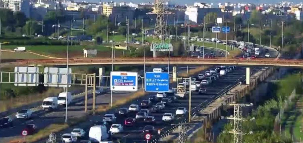 El bypass, colapsado este lunes por la mañana