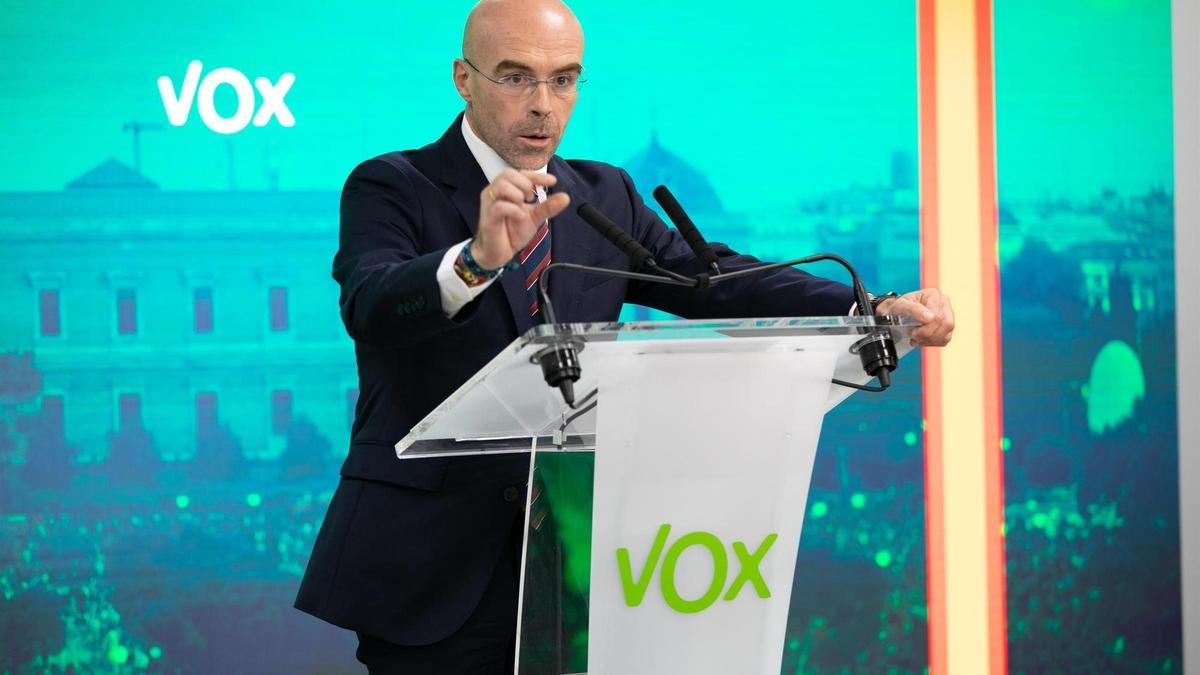 Archivo - El eurodiputado y portavoz del Comité de Acción Política de Vox, Jorge Buxadé