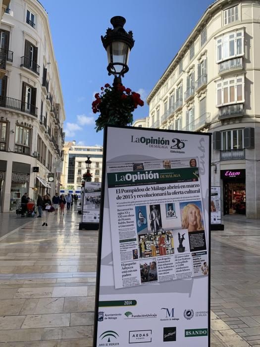 Exposición por el 20 aniversario de La Opinión de Málaga en la calle Larios