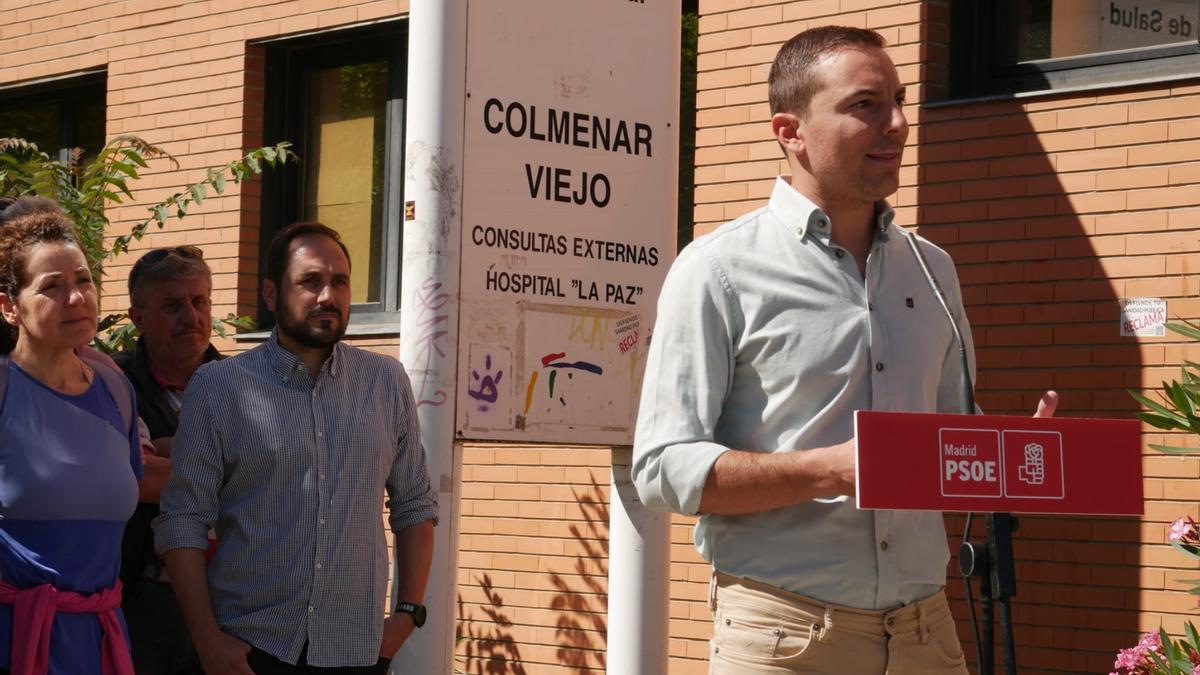 El scerteario general del PSOE-M, Juan Lobato, en Colmenar