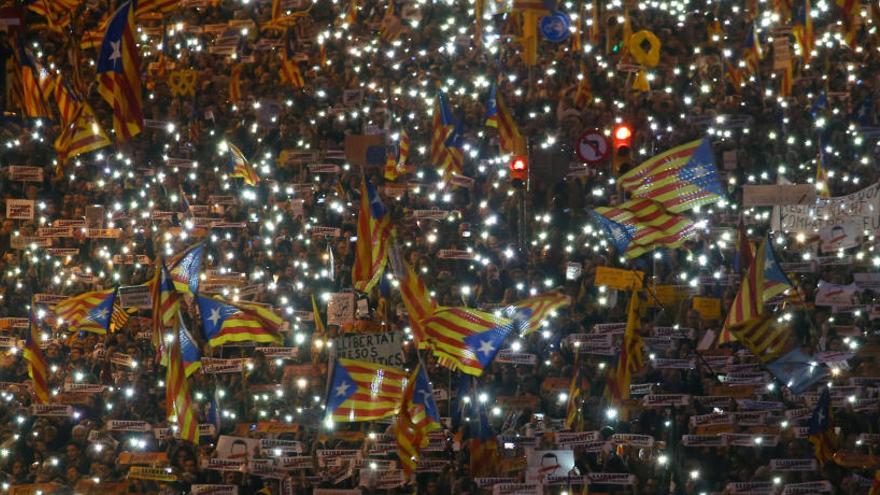 Imatge de la manifestació d&#039;avui a Barcelona