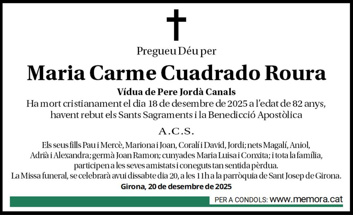 Maria Carme Cuadrado Roura