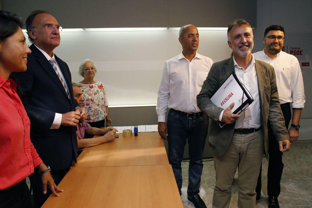 Entrega de avales de los precandidatos del PSOE