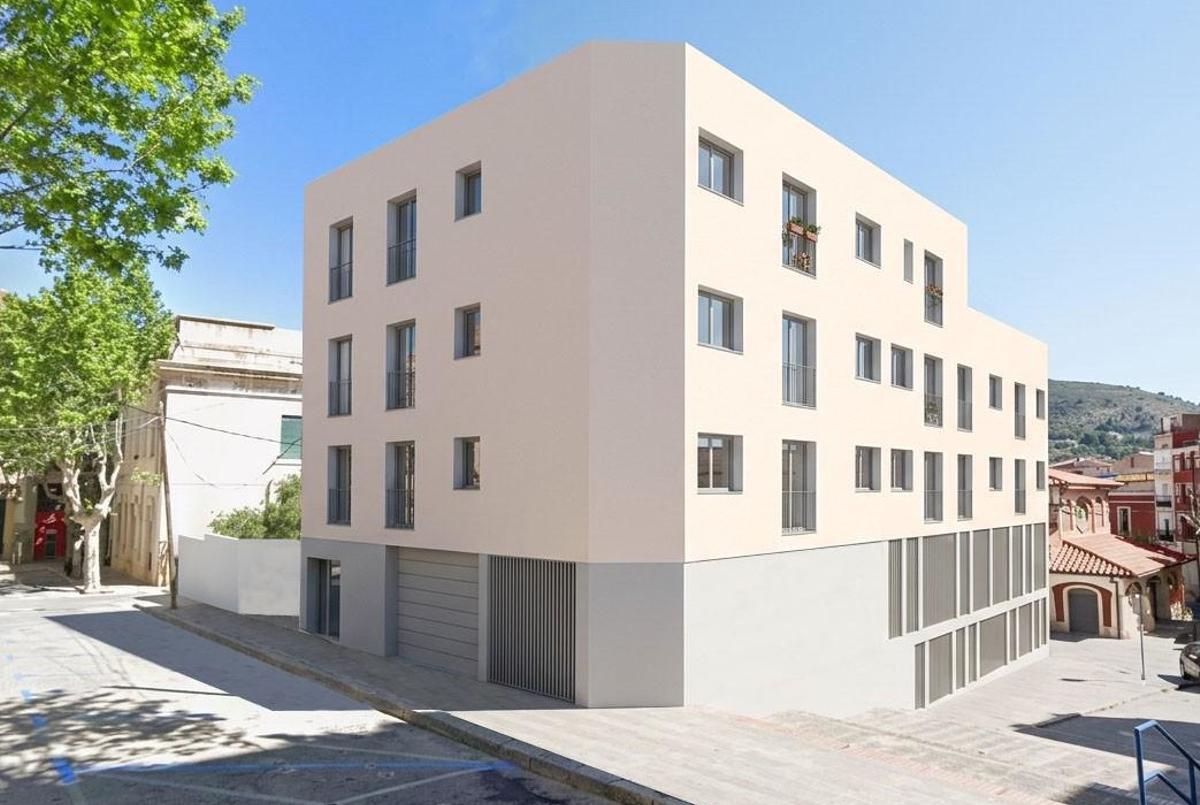 L'edifici que es projecta al solar de l'antiga residència de maquinistes.