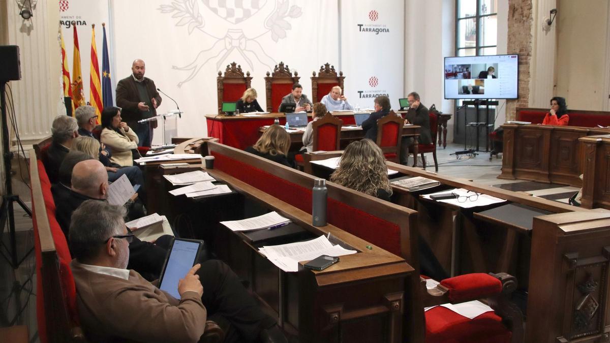 Imagen del pleno municipal de febrero, este viernes por la mañana.
