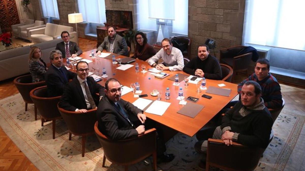 Imagen de la reunión del jueves en el Palau de la Generalitat