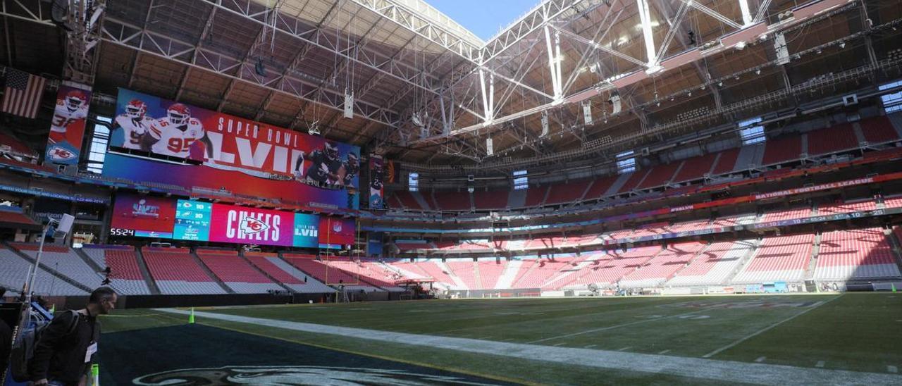 Una imagen del estadio de Glendale (Arizona), el escenario de la LXVII Super Bowl.