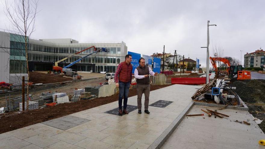 Cuñarro y Crespo, en su visita a las obras.