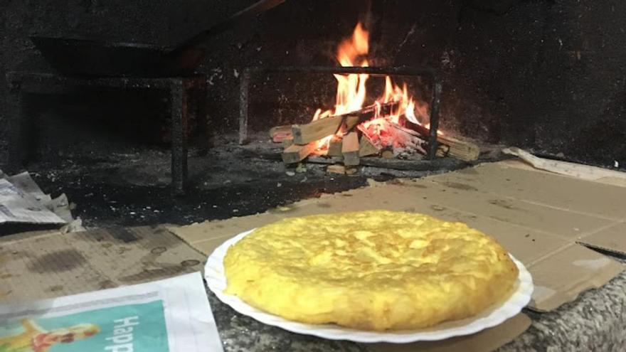 Tortilla a la leña