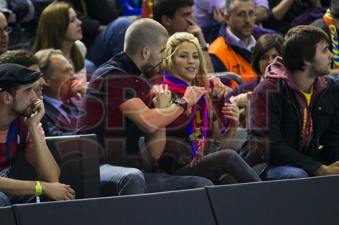 Shakira y Piqué, en el Palau Blaugrana