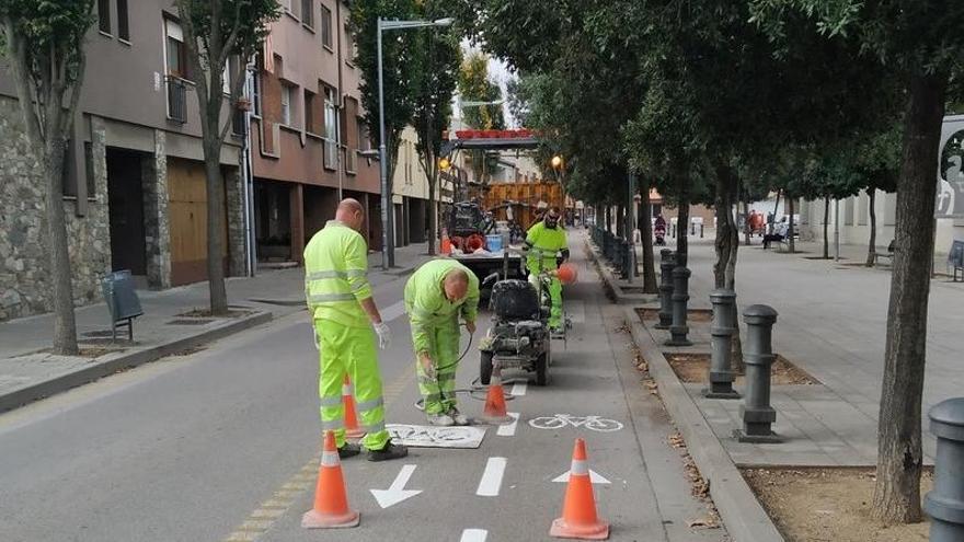 Actuació en un carril bici.