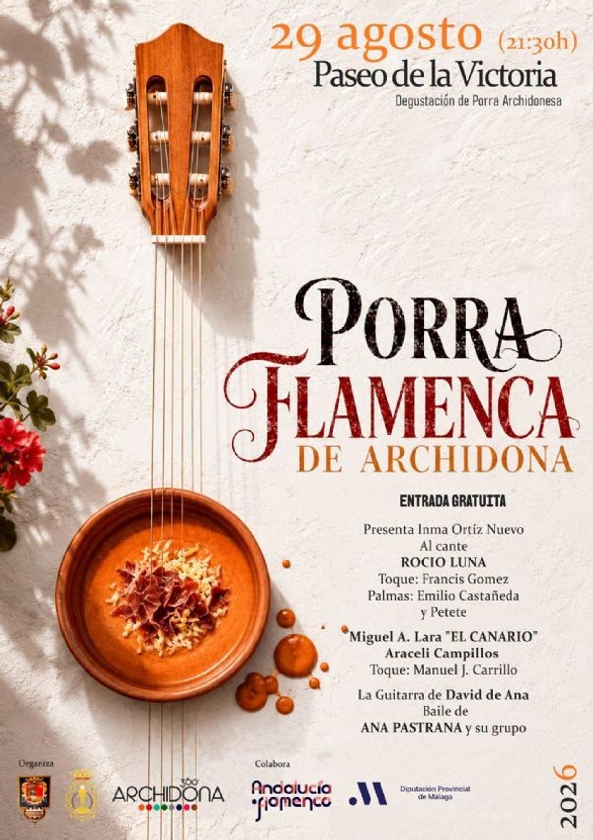 Cartel anunciador de la Porra Flamenca de Archidona.