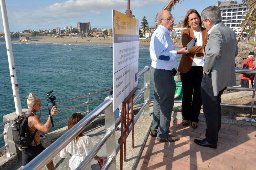 Inicio de las obras del paseo marítimo que unirá las playas de San Agustín con la de Las Burras.