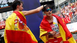 Álvaro Martín y María Pérez, tras su oro europeo en 20 km marcha