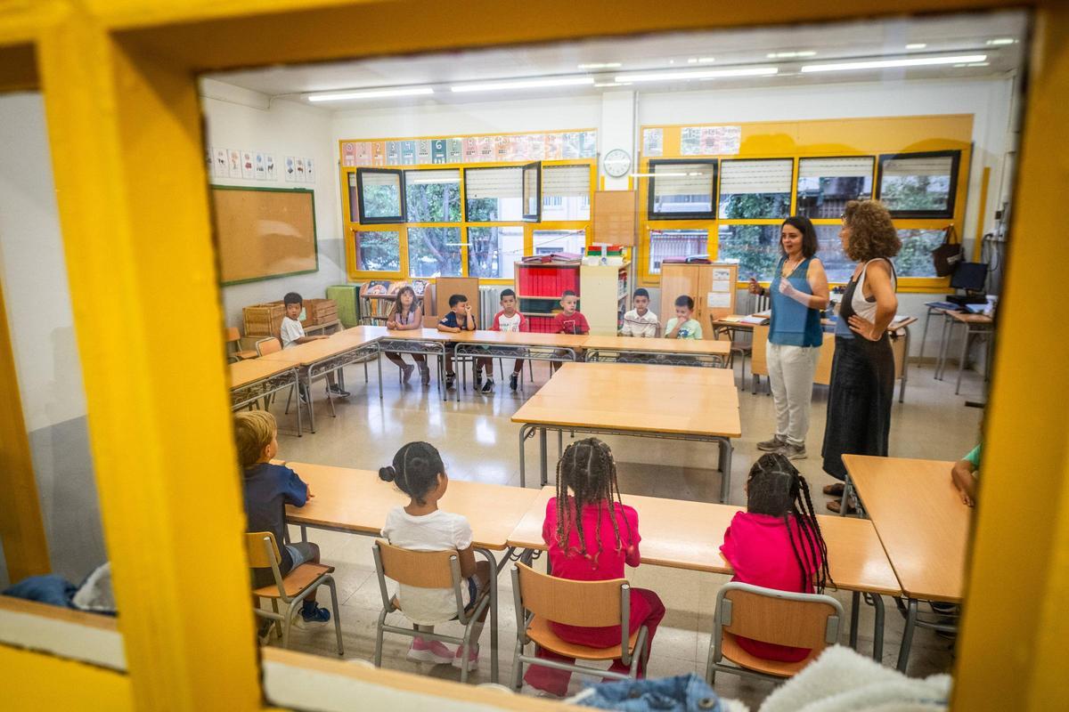 Aula de una escuela catalana, el primer día del curso pasado.