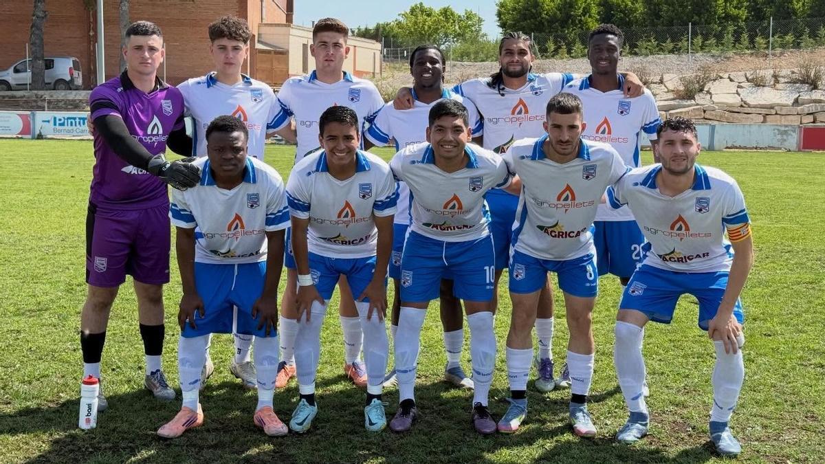 Once inicial del CD Sariñena en el último partido de liga ante el CD Belver