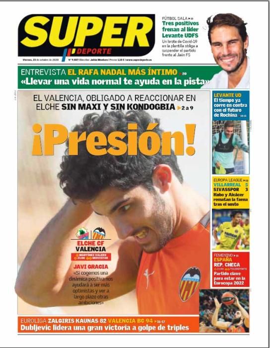 Portada SUPERDEPORTE viernes 23 octubre 2020