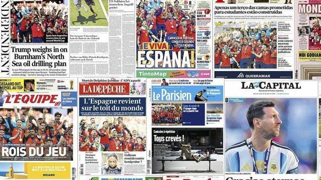 Imatge de les portades d’alguns dels diaris que recullen la final del Mundial. | EL PERIÓDICO