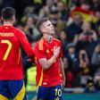 Dani Olmo celebra su golazo ante Brasil