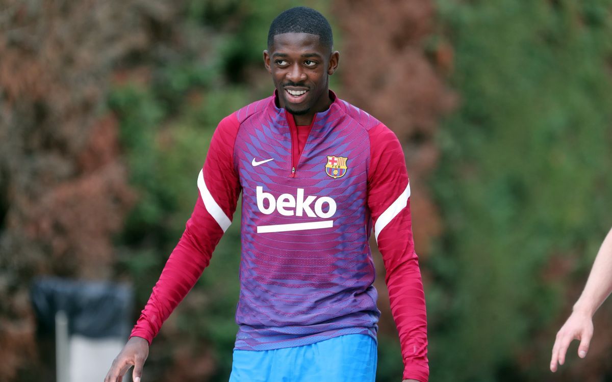 Dembélé, en un entrenamiento del Barça en la ciudad deportiva de Sant Joan Despí.