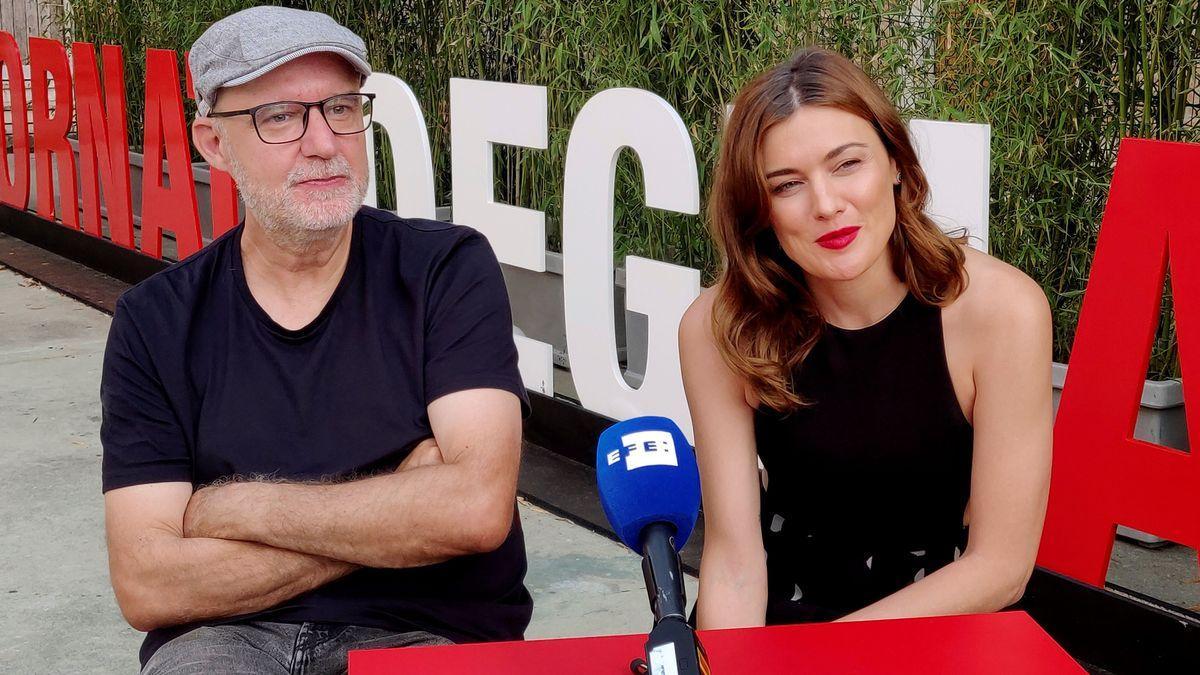 Juanjo Giménez y Marta Nieto, director y protagonista de ’Tres’, en Venecia.