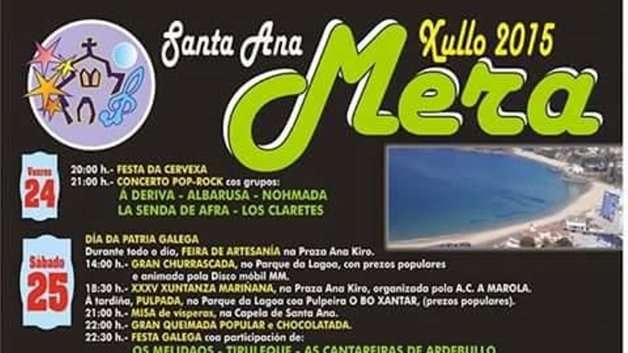 Cartel de las Festas de Mera 2015.