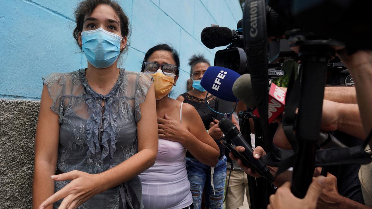 Amelia Calzadilla ha hablado ante la prensa, este martes.