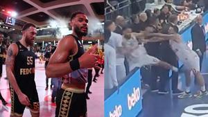 Mike James empujó a Elie Okobo al final del partido Mónaco-Fenerbahce