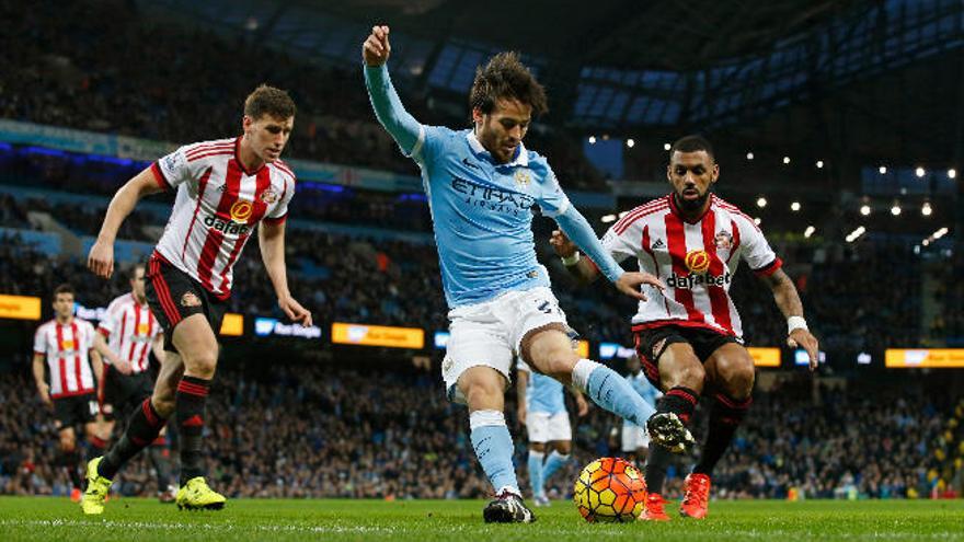 David Silva en un partido de esta temporada con el Manchester City.