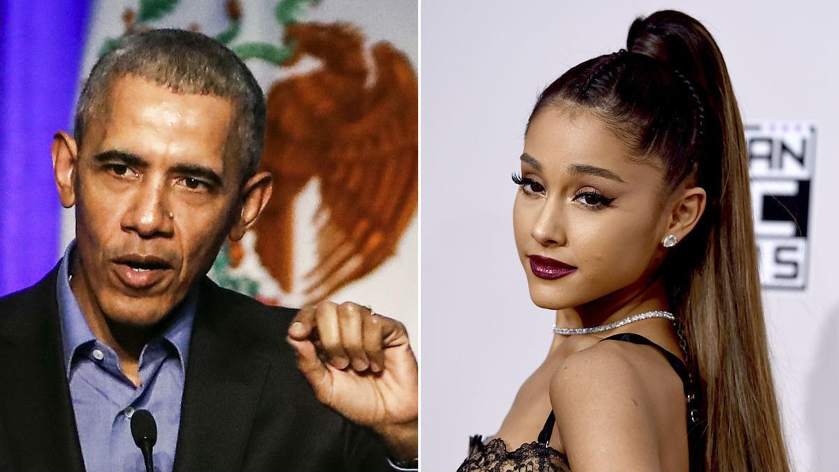 Montaje de Obama y Ariana Grande.