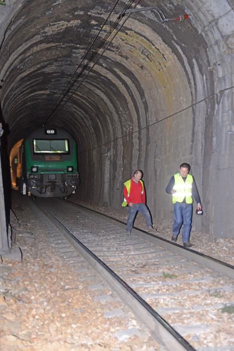 Descarrila un tren de mercancías en Lena