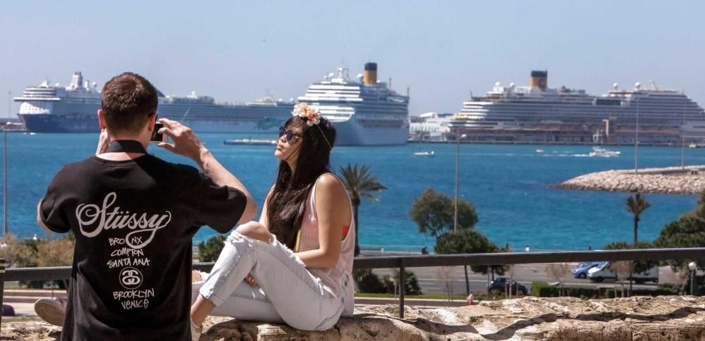 Llegan ocho cruceros y 22.000 turistas al puerto de Palma