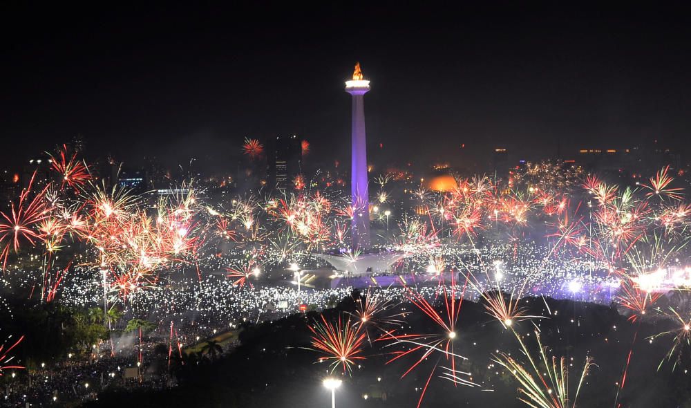 Focs artificials a Jakarta, Indonèsia