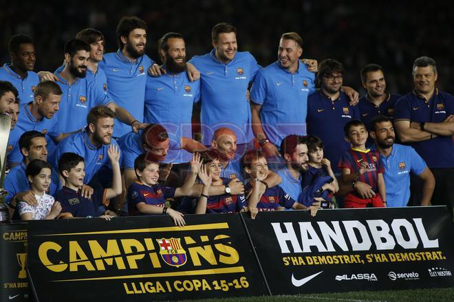 La fiesta del Doblete en el Camp Nou