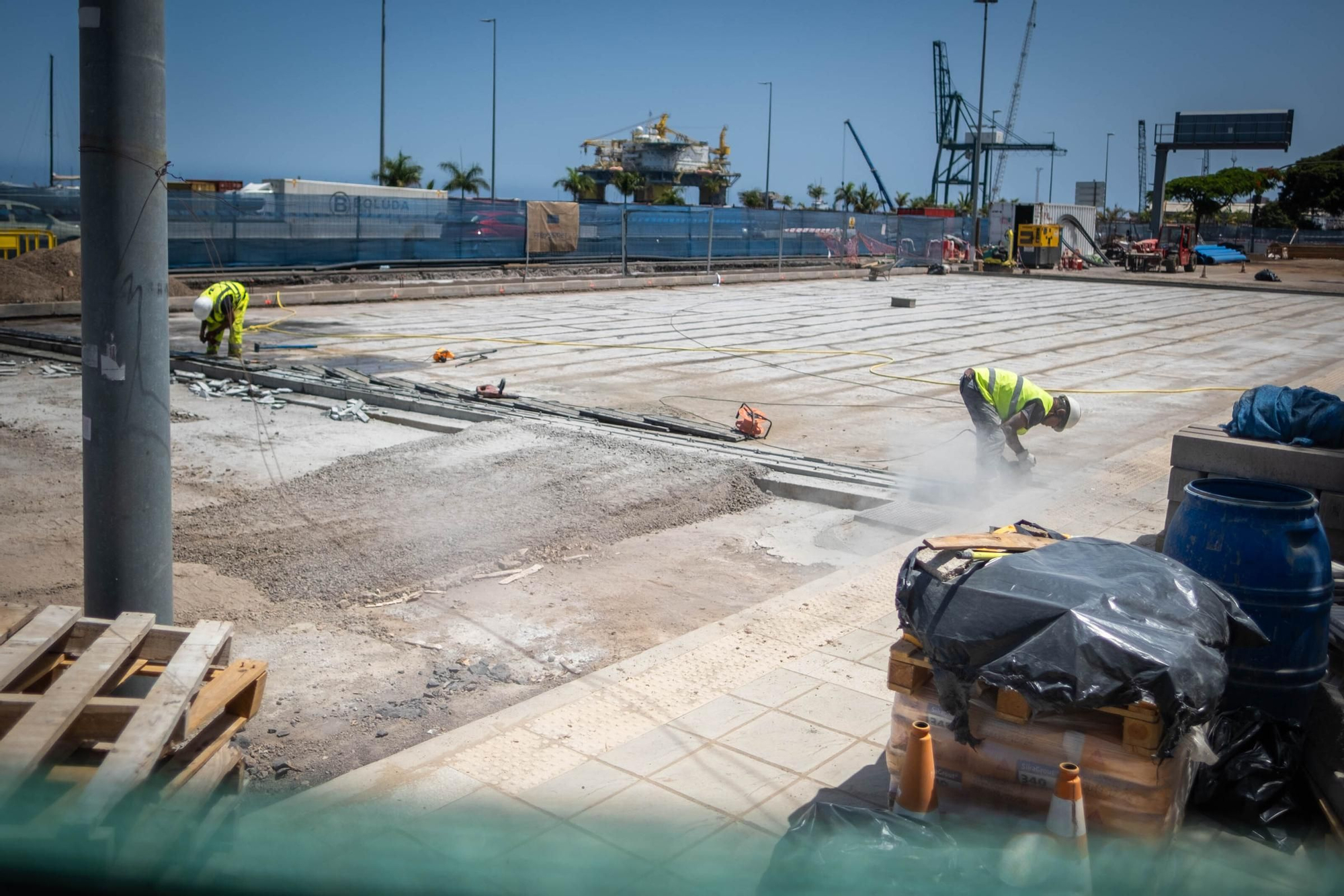 Obras en la avenida Marítima de Santa Cruz de Tenerife