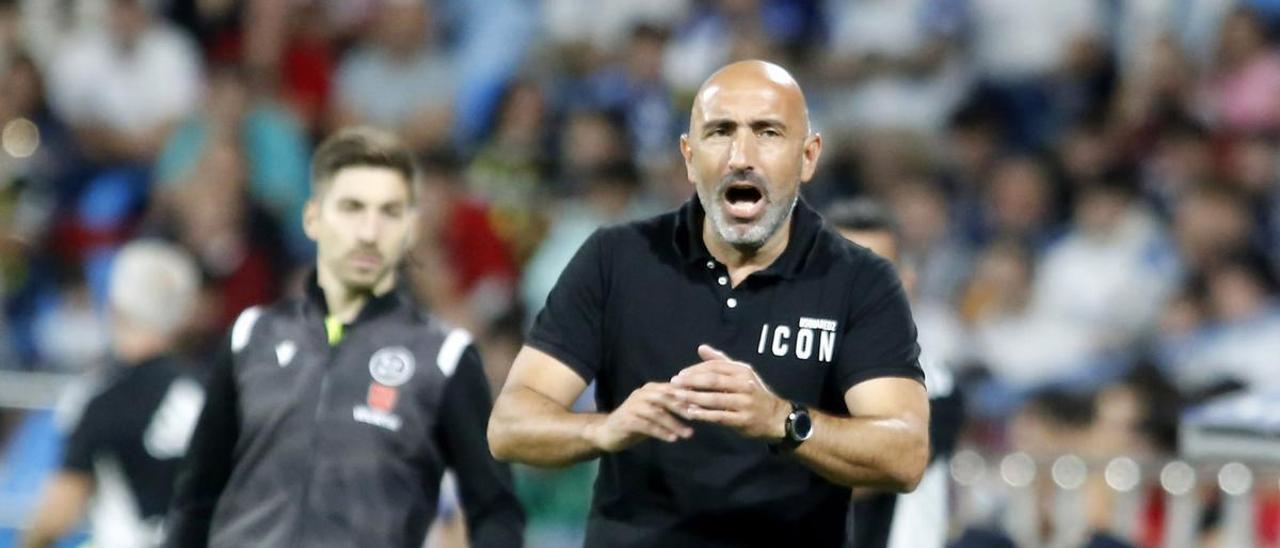 Abelardo, durante el partido en La Romareda.