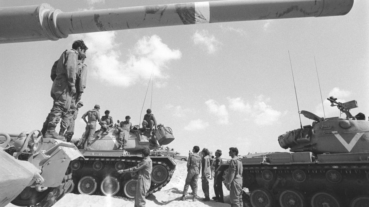 Tanques de Israel durante la guerra del Yom Kippur, en 1973.