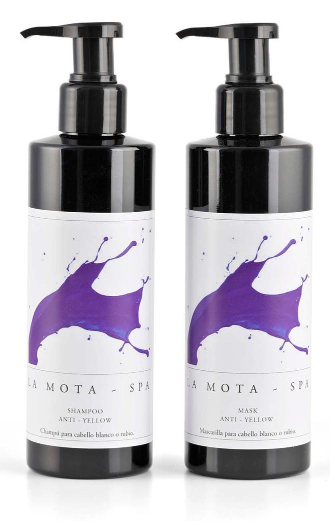 LA MOTA champú y mascarilla anti yellow (precios: 25€ y 29€)