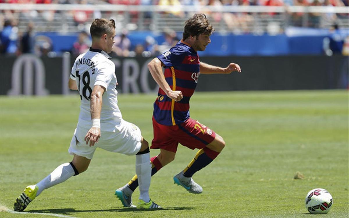 Sergi Roberto, en el partido ante el Manchester
