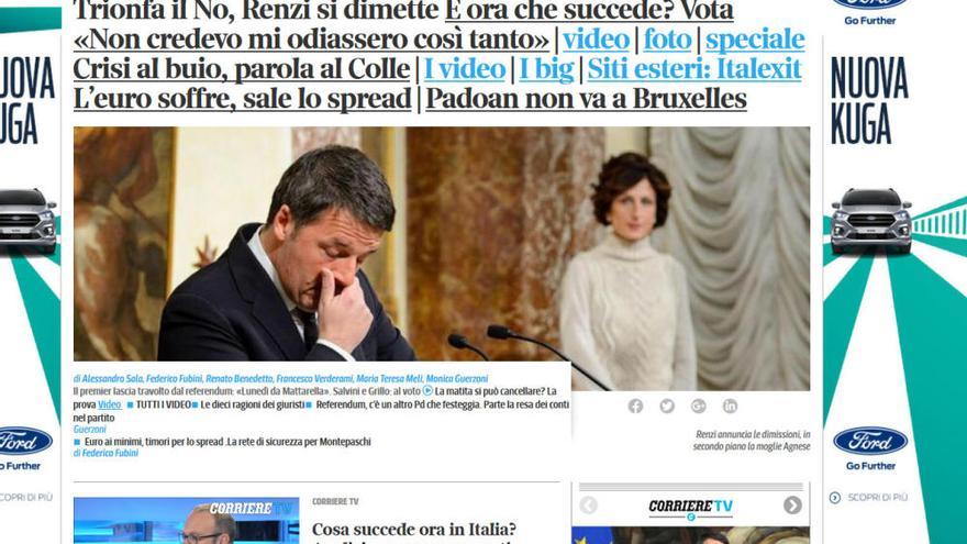 La dimisión de Renzi, en la prensa internacional