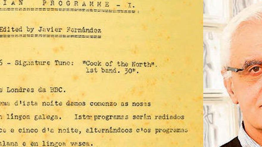 Páxina do primeiro guión do &#039;Galician Programme&#039;./Víctor Freixanes
