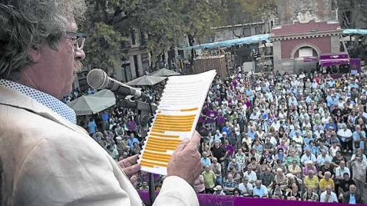 El que durante años fue 'president' de la Fundació Festa Major de Gràcia, Ricard Estruch, convertido en pregonero.