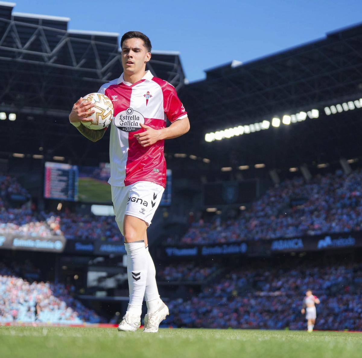 Sotelo, durante un partido en Balaídos.