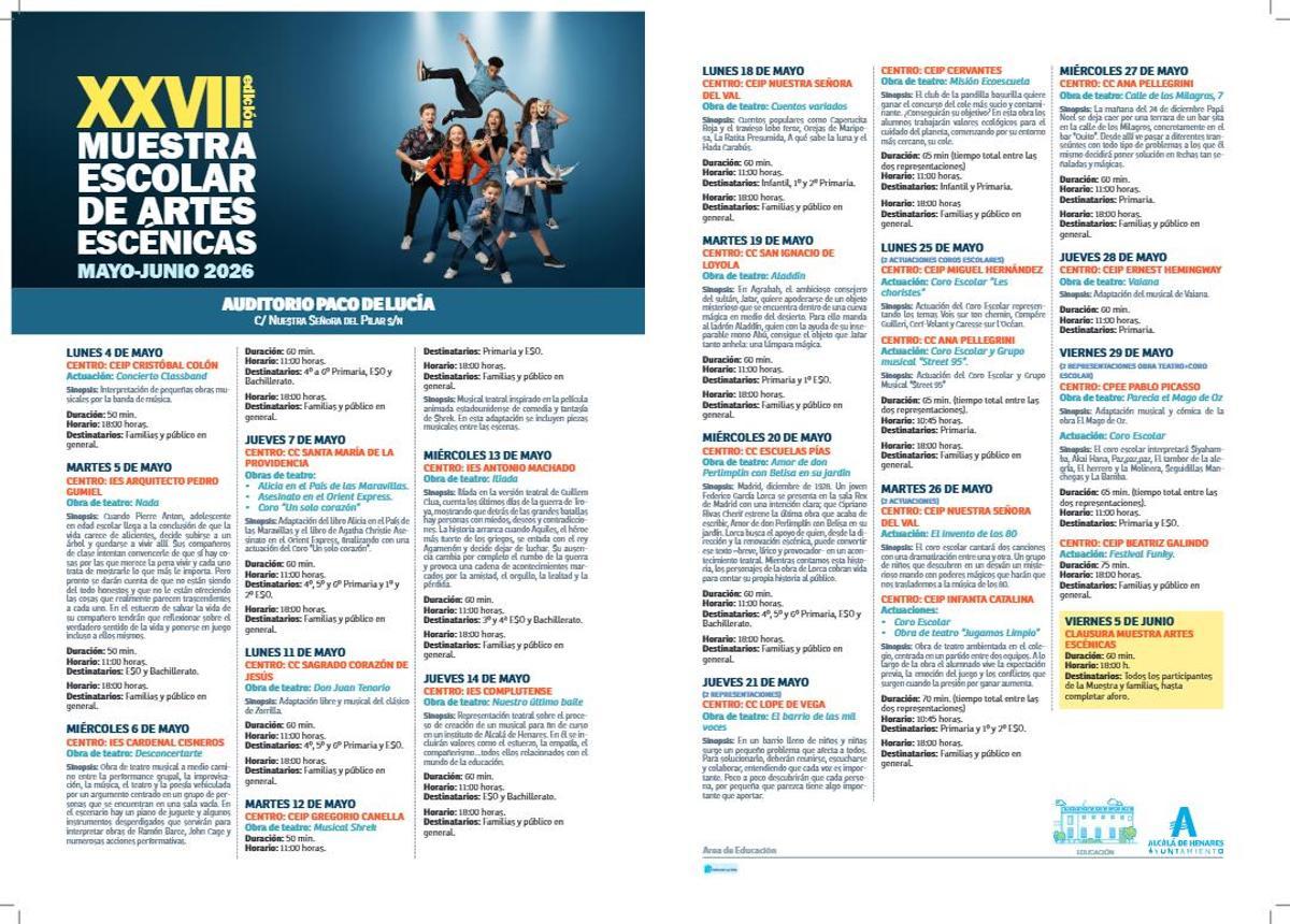 Cartel de la XXVII edición de la Muestra Escolar de Artes Escénicas de Alcalá