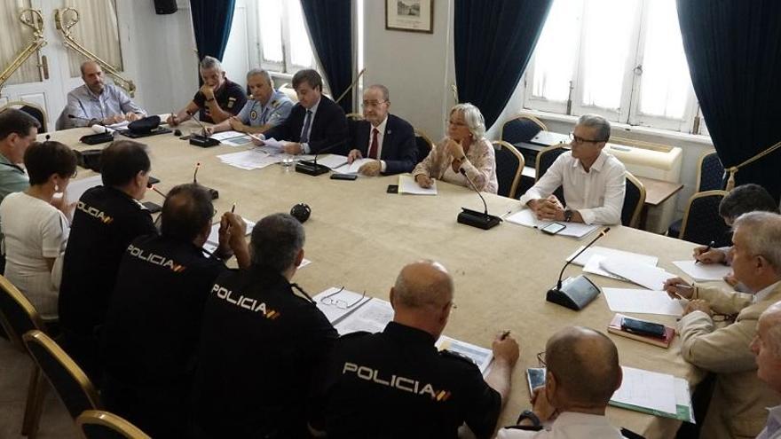 La Junta de Seguridad se reunió este martes en el Ayuntamiento de Málaga.