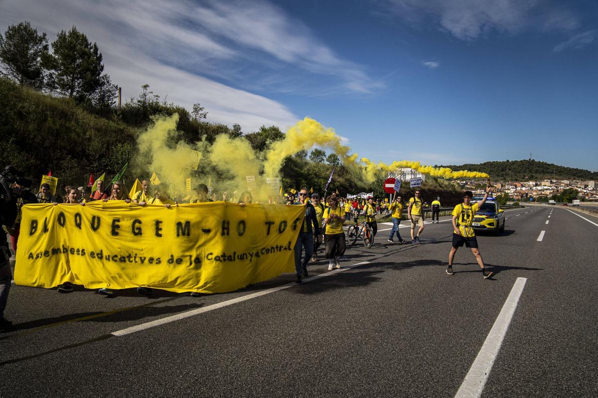 Les fots de la jornada de vaga dels docents a la Catalunya central aquest dijous